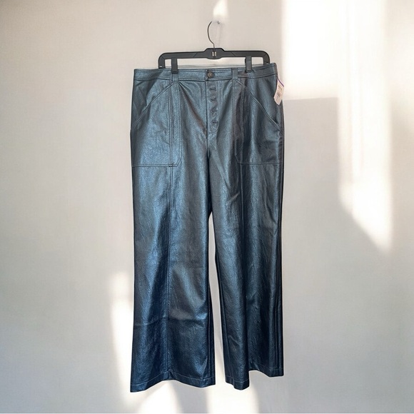 Cinq à Sept Benji Wide Leg Culotte Festive Shimmery Metallic Pants Size 16 - Picture 4 of 4